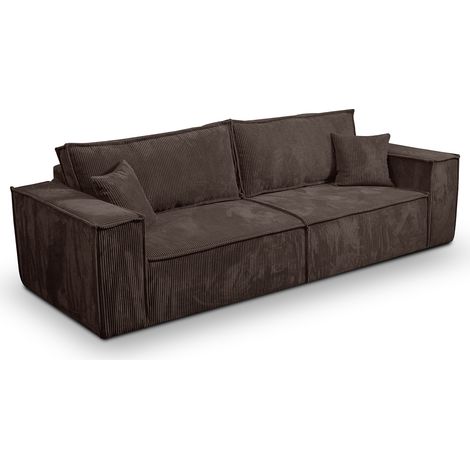 4-Sitzer Schlafsofa mit Bettkasten Isaac Cord Braun