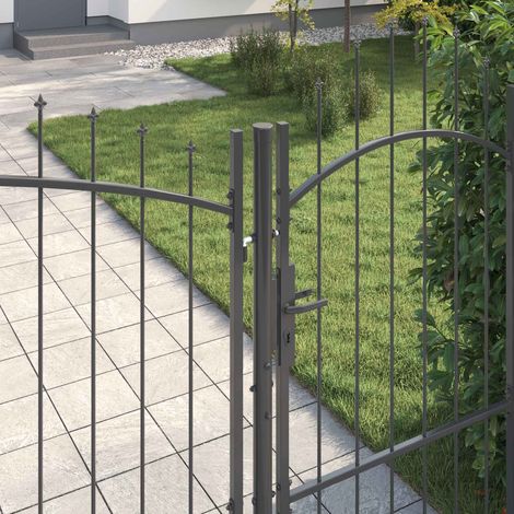 Maison Exclusive - Cancello da giardino Woerden Grigio 175 x 400 cm Acciaio (1/4)