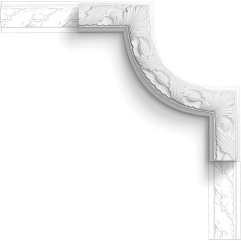P101A Coin Cimaise Orac Decor - 24,5x2,4x24,5cm (h x p x L) - moulure décorative polyuréthane (1/5)