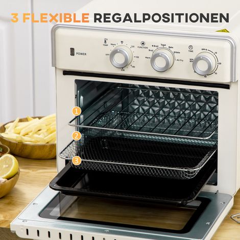 Mini four 5-en-1, 20 litres, 1400 W, 1 grille, 1 plaque de cuisson, minuteur 60 min (1/4)