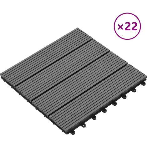 vidaXL Tile de Decking 22 uds. Gris 30 x 30 cm WPC (1/2)