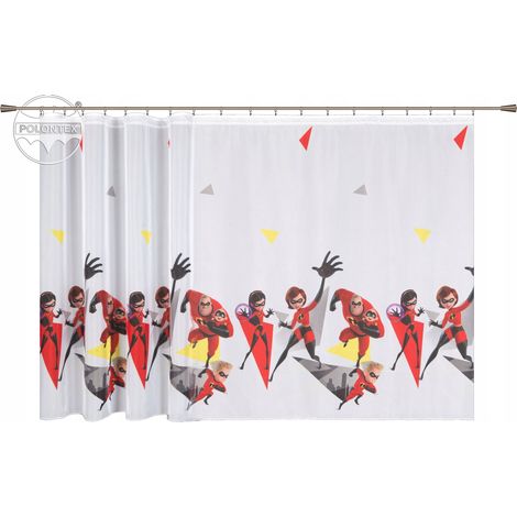 Disney DIE UNGLAUBLICHEN bunter Märchen-Vorhang für Kinder 310x150 mit Band