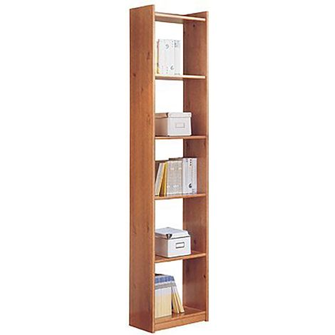 Pegane – Bibliothèque 6 niveaux en pin massif miel – Dimensions 80x28x200 cm – Bords arrondis pour sécurité – Poids 15.8 kg (1/3)