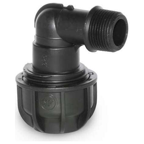 PE-Rohr Winkel Gewindeübergang 90° Ø 25 mm x 3/4" AG Übergang Verschraubung PP Polypropylen