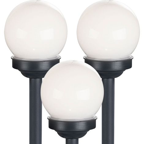 Solarleuchte Kugel Garten Kugelleuchte Solar 10 cm LED Gartendeko Solarkugel für Außen klein, Leuchtdauer ca. 6-8 Stunden, H 38 cm, 3er Set (1/5)