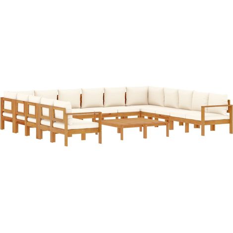 Maison Exclusive - Salon de jardin avec coussins 10 pcs bois d'acacia solide (1/5)
