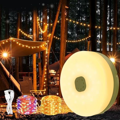 Camping-Lichterkette – 2-in-1-Camping-Lichterkette, 10 Meter lang, 8 Modi, IPX4 wasserdicht. (1/5)