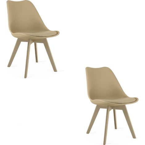 Mark Stuhl - dunkelbeige / beige Beine x 2 (1/5)