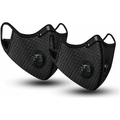 2 Staubmasken für Sporthandtücher, mit Aktivkohlefilter, waschbar, wiederverwendbar und atmungsaktiv, geeignet für Outdoor-Aktivitäten, Holzarbeiten, Rasenmähen und Laufen (1/5)