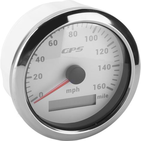 Compteur GPS 3.3 pouces 0-260km/h, indicateur de vitesse avec rétroéclairage, étanche IP67, pour voiture, camping-car, bateau, yacht, cadran blanc. (1/5)