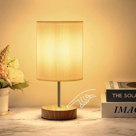 Lampe de Chevet, Lampe Chevet Tactile Dimmable, 3 Intensités de Luminosité, 1 E14 LED Ampoules, Lampe de Bureau parfait pour Salon, Chambre, Bureau, Hôtel (Lumière chaude-1) [Classe énergétique F]