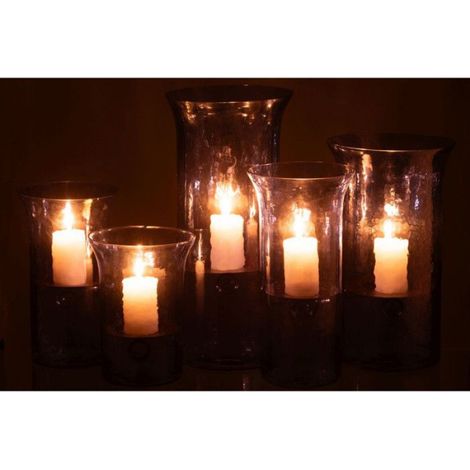 J-Line Photophore Tarifa Etroit Verre Bleu Medium (1/5)