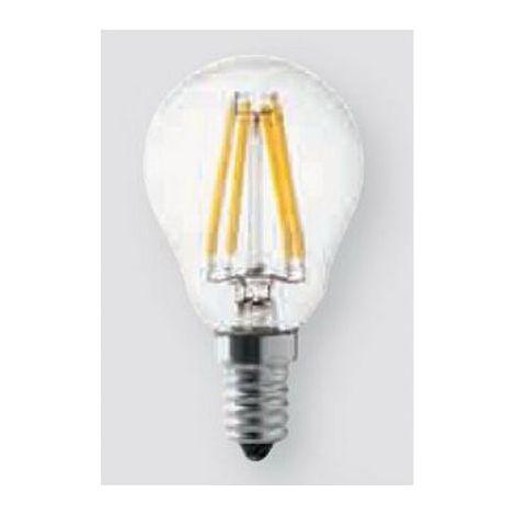 lampadina 4w wire led sfera trasparente old style attacco piccolo e14  luce calda 3000k