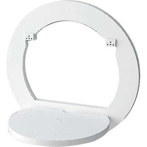 Étagère flottante murale pour chambre à coucher, sans perçage, montage mural, étagère blanche améliorée, rangement, petite étagère flottante pour livres, décoration intérieure, ronde, blanche (1 pièce (1/5)