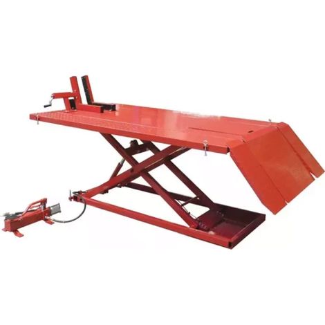 Drakkar Equipement – Table élévatrice hydraulique 680 kg – Hauteur mini 185 mm – Hauteur maxi 830 mm – Dimensions plateau 2000 x 1218 mm – Pompe manuelle et pneumatique (1/3)