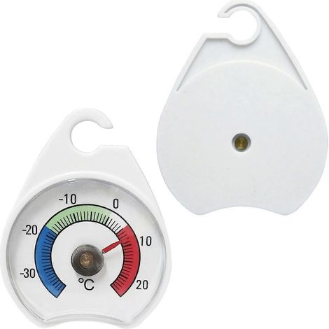 Mini thermomètre de réfrigérateur numérique à crochet avec indicateur rouge pour la maison, la cuisine, les centres commerciaux, le congélateur et le réfrigérateur : mesure de température. (1/4)