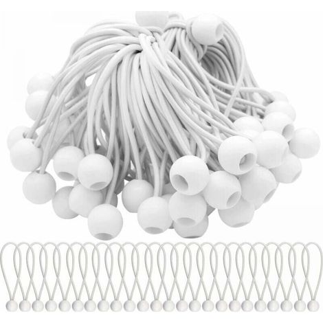 Lot de 50 tendeurs élastiques avec boules élastiques pour chapiteaux, tentes, banderoles et bâches.(150mm-300mm) (1/5)