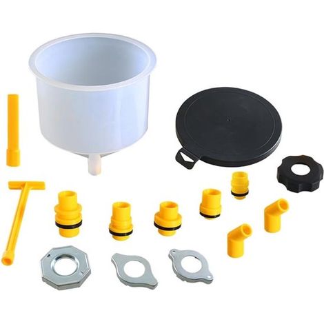 Kit de embudo para llenar el refrigerante del radiador del coche, a prueba de derrames, embudo con boquilla para verter aceite, 15 piezas/juego (1/5)