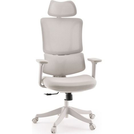 Chaise de bureau / Fauteuil pivotant Ergomy Colore 3D tissu maille / Assise tissu beige mybuero (1/5)