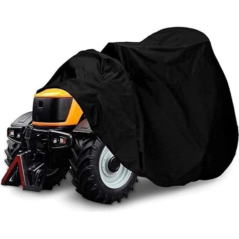 Housse tondeuse gazon Oxford noire taille S, imperméable, anti-UV, pour tracteur/autoportée (1/4)