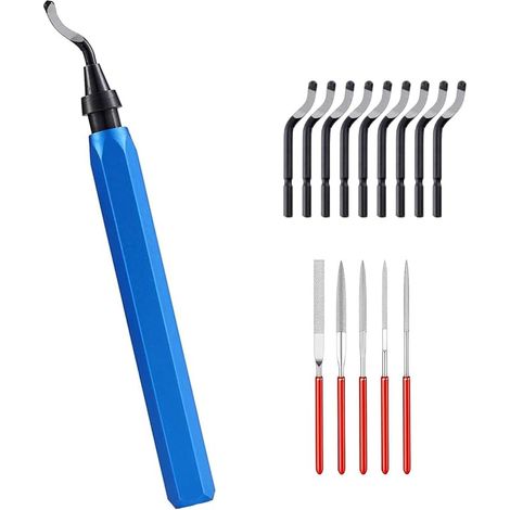 Outil D'Ébavurage, D'ébavurage, Ebavureur Metal, Stylo Ébavurage Avec 10 Pièce Rotatif Deburr Lames et 5 Limes Diamantées (1/5)