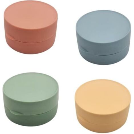 royaluxe-Boite Savon Plastique 4 Pièces Boîte à Savon de Voyage Portable Porte-Savon Etanches avec Couvercle Boîte de Rangement de Savon Petit pour la Maison Extérieur Camping, 8×4.5cm