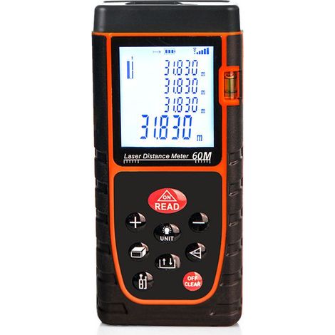 60m laser rangefinder, high-precision portable laser rangefinder, infrared measuring instrument for room surveying, electronic ruler, red (1/5)