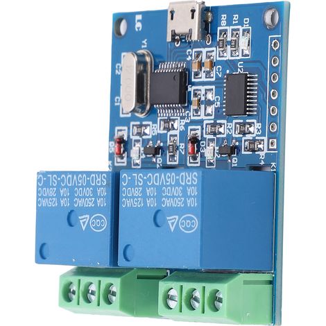 USB-Relaismodul mit 2 Kanälen, intelligenter Leiterplatten-Steuerschalter zur Ein-/Ausschaltung von 5 V DC (1/5)