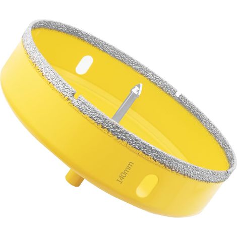 Scie Cloche Diamantée de 140mm avec Foret Guidage, Foret Trépan Diamant pour Carrelage, Porcelaine, Verre, Marbre et Céramique (1/5)