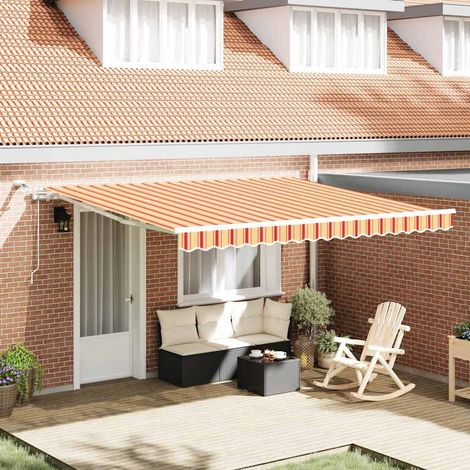 vidaXL Ausziehbare Markise Gelb und Orange 400 x 300 cm Polyester (1/5)