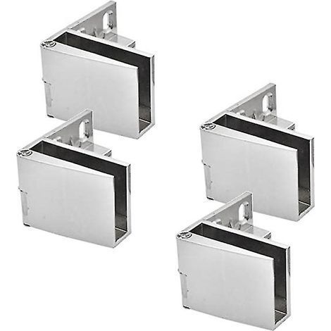 Lot de 8 charnières pour portes vitrées, charnières pour portes de placards en verre, charnières pour caves à vin en verre, charnières pour présentoirs en verre (1/5)