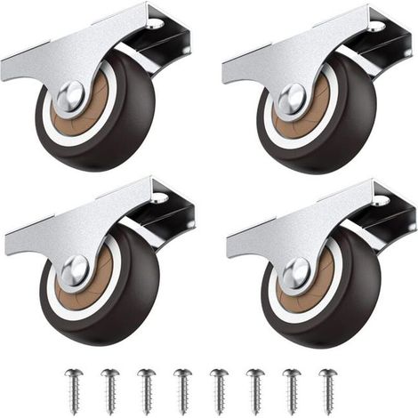 Roue de porte à ressort en caoutchouc robuste de 4 pouces, roulette à ressort, rouleau de porte de maison (1 pièce, noir) - (SKU produit : 93819009 SKU Offre : 01-1029LIU21) (1/3)