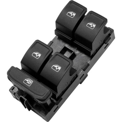 Power Master 5G0959857D Interrupteur de fenêtre 8 broches pour VW Golf 7 Passat B7 Tiguan Touran Arteon Seat Leon Noir mat