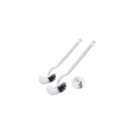 Set di 2 spazzole per WC, spazzola per WC con pulitore per bordi, manico lungo (1/5)