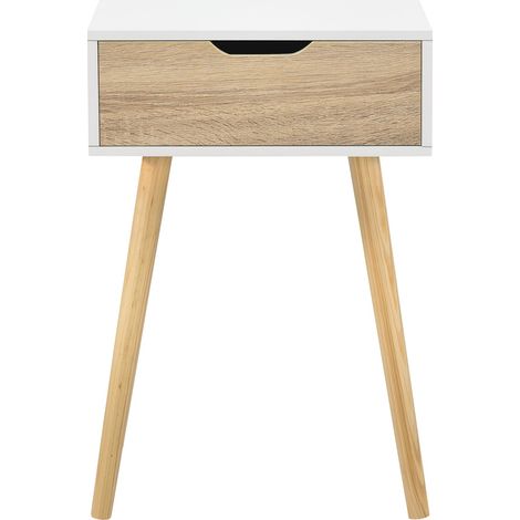 Table basse pour salon meuble avec tiroir PVC 60 cm blanc