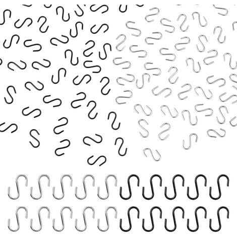 100pcs Petits Crochets en S, Métal Mini Crochet en Forme de S Petits Crochets d'Ornement en S pour l'Artisanat de Bricolage Bijoux Suspension de Porte-Clés (1/5)