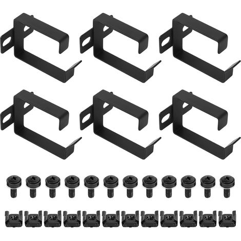 6 Crochets à Anneaux en D pour Gestion de Câbles Verticale des Câbles 1U, Supports Anneaux de Guidage pour Rack de Serveur Vertical 1U Racks/Armoires de Serveur 19" (44 x 60 x 50 mm) (1/5)