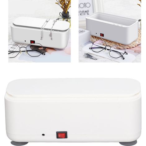 Boîte de nettoyage à vibrations haute fréquence, machine de nettoyage silencieuse pour bijoux, boîte de nettoyage à ultrasons, alimentée par USB. (1/5)