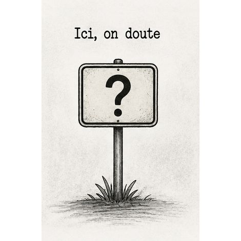 Plaque Métal Humour Ici On Doute Déco Bureau 30 x 20 cm (1/2)
