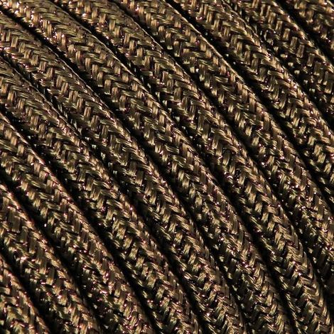 Fil Électrique Tissu Marron Cuivré 2x0,75mm² - Câble Électrique Textile de Qualité