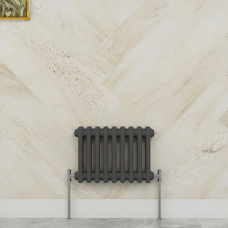 SKY Bathroom 300x425mm 2 Column Radiator Horizontal Anthracite Traditional Column Radiator (1/5)