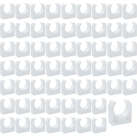 Clips de Tuyau en Plastique-60 pièces Support en U pour tuyau en PPR,Pour la plomberie et la tuyauterie,Vis non incluses(Diamètre intérieur 20mm) (1/5)