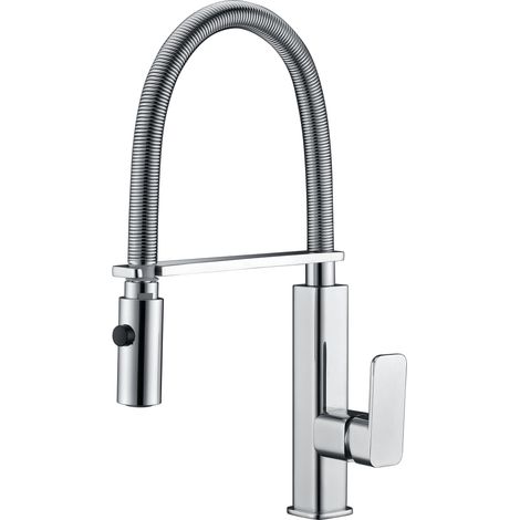 Rubinetto monocomando da cucina  Modello TOULOUSE  Colore Grigio  Finitura Cromo  [ IMEX® ]