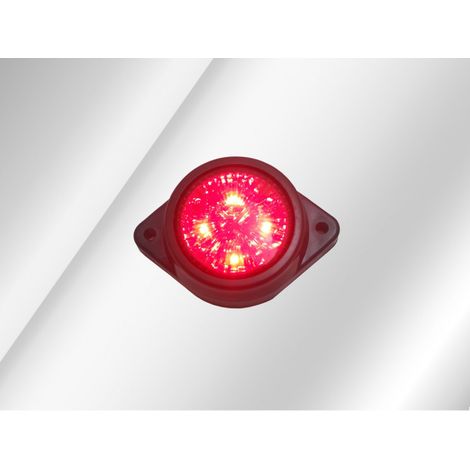 1 Stück rote runde LED-Begrenzungs-/Positionsleuchte, 5 Dioden, 24 V, für LKW, Bus, Van, Pritsche, Wohnmobil usw., 60 mm