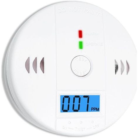 Détecteur de fumée Détecteur de monoxyde de carbone Alarme Détecteur de CO Capteur d'alarme avec écran LCD Fonction mémoire Fonctionne sur piles (1/4)