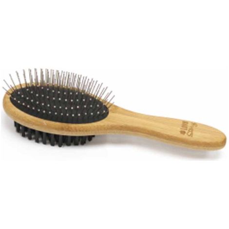 Brosse de Toilettage en Bambou "Double Face" 22cm Naturel
