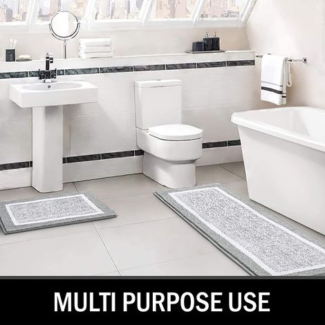 Tapis De Salle De Bain - Microfibre Absorbant - Antidérapant TPR - Lavable En Machine - Pour Baignoire Douche Et Salle De Bain - 1 Pièce (1/5)