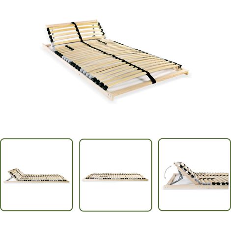 The Living Store Lattenrost mit 28 Latten 7 Zonen 90x200 cm - Lattenrost - Holzrahmen - Buche - Birkenholz - Lattenrost 90x200 (1/5)