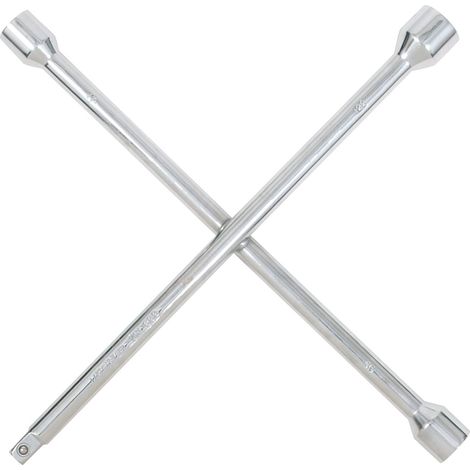 KS Tools 518.1153 Chiave a croce p.bulloni ruote,cromata opaca,teste lucidate,17x19x21mmx1/2"