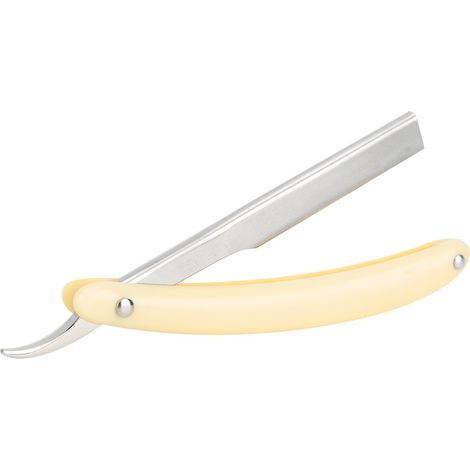 Tondeuse à barbe manuelle pliable, rasoir de visage, porte-lame de coiffure, outil de rasage jaune (1/5)